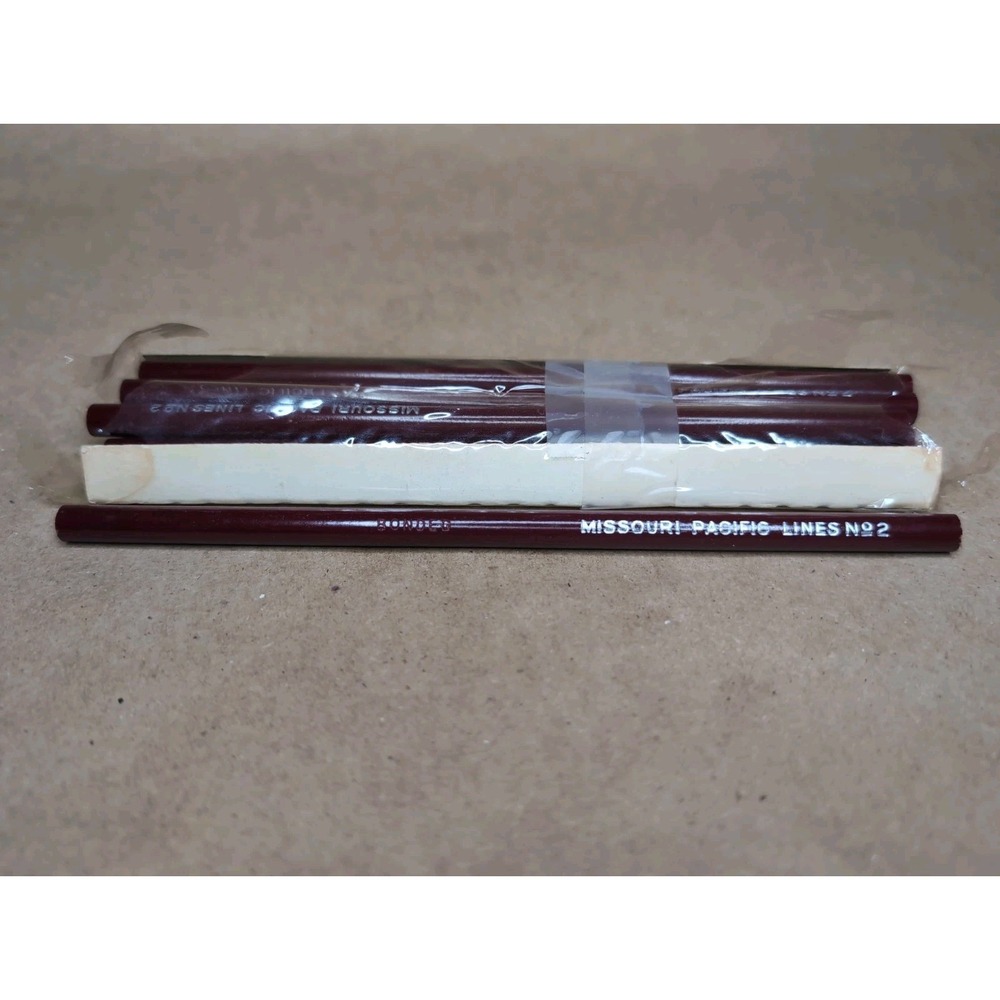 Lot Of 9 Vintage NOS Missouri Pacific Lines Pencils No. 2 Unused MoPac Railroad